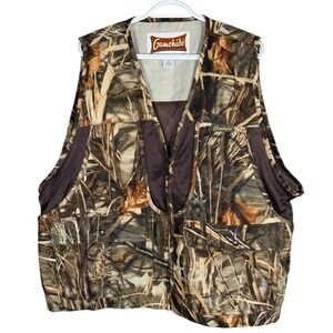 Gamehide Hunting Vented Vest Mens L Camo Advantage Max-4 HD Mesh Utility Pockets
